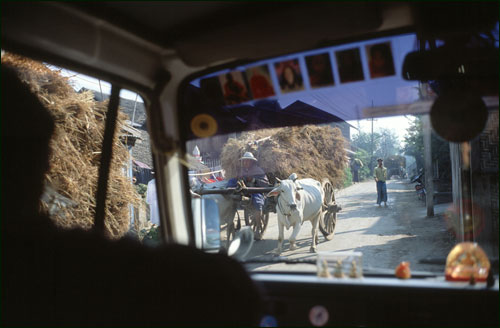 Car interior, Mandalay, Burma